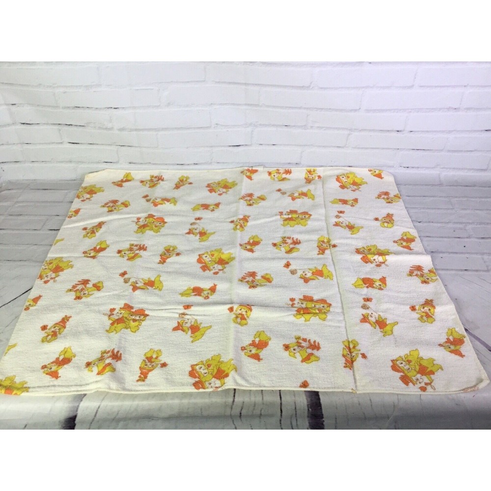 VTG Babycare Baby Care Receiving Blanket Fox Puppy Dog Hat White Yellow Orange
